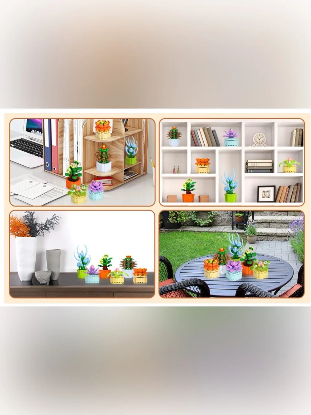 Building Block Set - Colorful Succulent Figurines